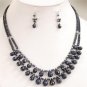 Natural Blue Sapphire Gemstone & silver Beads Necklace