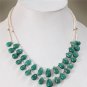 Natural Pearl & emerald Gemstone & silver Necklace
