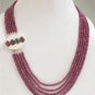 Handmade natural ruby gemstone & silver clasp Necklace