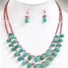 Handcrafted natural Ruby & Emerald drop Necklace Handcrafted natural Ruby & Emerald drop Necklace