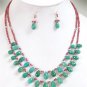 Handcrafted natural Ruby & Emerald drop Necklace