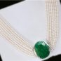Handmade Natural pearl String With Silver Emerald Clasp