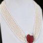 7Strand fresh water pearl String With Ruby silver Clasp