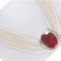 7Strand fresh water pearl String With Ruby silver Clasp