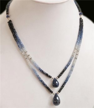 Designer Natural sapphire With silver beads Necklace