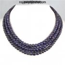3strand Blue Sapphire natural beads Gemstone Necklace