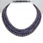 3strand Blue Sapphire natural beads Gemstone Necklace