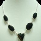 36.21Gms Handcrafted Onyx Gemstone & Silver Necklace