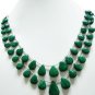 stunning Natural Emerald Gemstone Drop Necklace