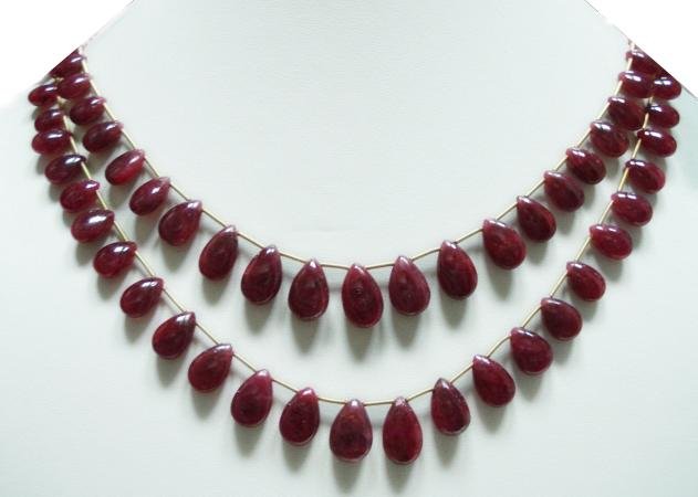 Designer Natural Cabochon Ruby Gemstone Necklace drop