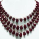 Handmade  Natural Cabochon Ruby Gemstone Necklace drop