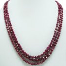 3Strand Natural Cuting Ruby Gemstone Necklace drop