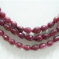 3Strand Natural Cuting Ruby Gemstone Necklace drop