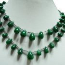 2strand Natural Green Emerald Gemstone necklace Drop