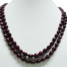 2strand Natural Cabochon Ruby Gemstone Necklace Beads