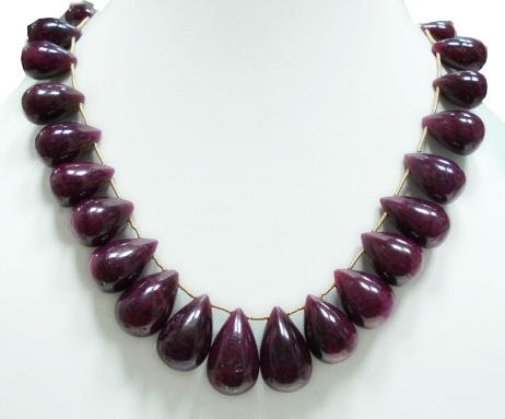 Stunning Natural Cabochon Ruby Gemstone Necklace Drop