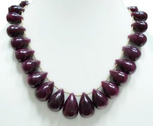 Stunning Natural Cabochon Ruby Gemstone Necklace Drop