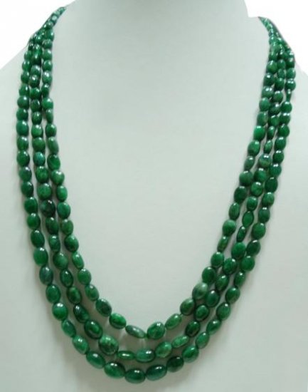 Natural Cabochon Emerald Gemstone Necklace Beads