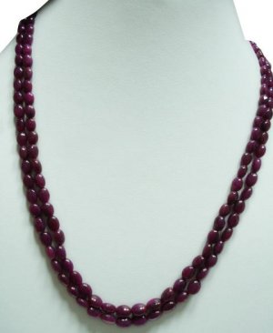 Handmade Natural Cabochon Ruby Gemstone Necklace Beads