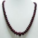 Single Strand Natural Cabochon Red Ruby Neckalce