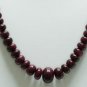 Single Strand Natural Cabochon Red Ruby Neckalce