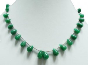 single strand Natural Emerald Gemstone necklace Drop