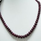 Single Strand Natural Cabochon Ruby Gemstone Necklace