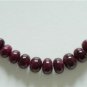 Single Strand Natural Cabochon Ruby Gemstone Necklace