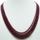 5Strand Stunning Natural Cabochon Ruby Beads Necklace