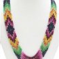 DESIGNER RUBY COLOMBIAN EMERALD SAPPHIRE  NECKLACE FINE