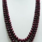 2strand Natural Indian Ruby Gemstone Beads Neckalce