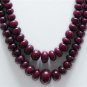 2strand Natural Indian Ruby Gemstone Beads Neckalce