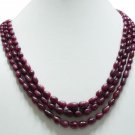3Strand Stunning Natural Ruby Gemstone Neckalce Drop