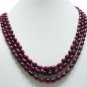 3Strand Stunning Natural Ruby Gemstone Neckalce Drop