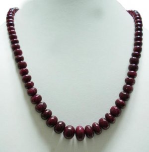 Indian Natural Ruby Cabochon Gemstone Beads Necklace