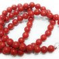 Handmade Natural Coral Gemstone Beads Necklace 8mm