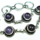 26.69gms Handcrafted German Silver & Amethyst Bracelet