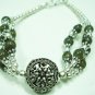 16.75gm Handcrafted German Silver & labradiote Bracelet