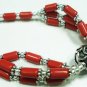 18.86gm Handcrafted German Silver & Coral Bracelet