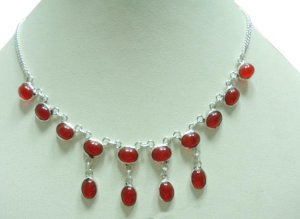 13.80Gms Handcrafted Onyx Gemstone & Silver Necklace