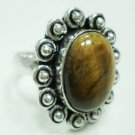 7.51Gms Handcrafted Tiger'eyes Gemstone & Silver Ring