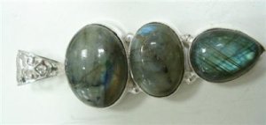 12.73gms Labradorite gemstone with Silver Pendant