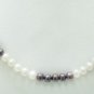 Single Strand Fresh Water Pearl With Silver Necklace~