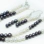 Single Strand Fresh Water Pearl With Silver Necklace~