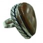 10.07gm Handcrafted Agate Gemstone & Silver Ring