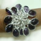 9.71gm Handcrafted Amethyst Gemstone & Silver Ring