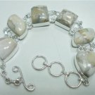 32.52gms Handcrafted Agate Gemstone & Silver Bracelet