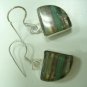 7.17Gms Handcrafted fluorite Gemstone & Silver Earring