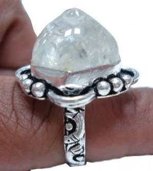 9.89gm Handcrafted Sterling Silver & Gemstone Ring