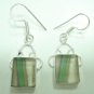 9.76Gms Handcrafted fluorite Gemstone & Silver Earring